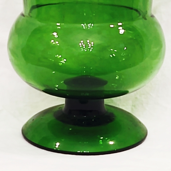 Mid-Century Modern Oversized Signed Green Art Glass Vase - Picture 3 of 5